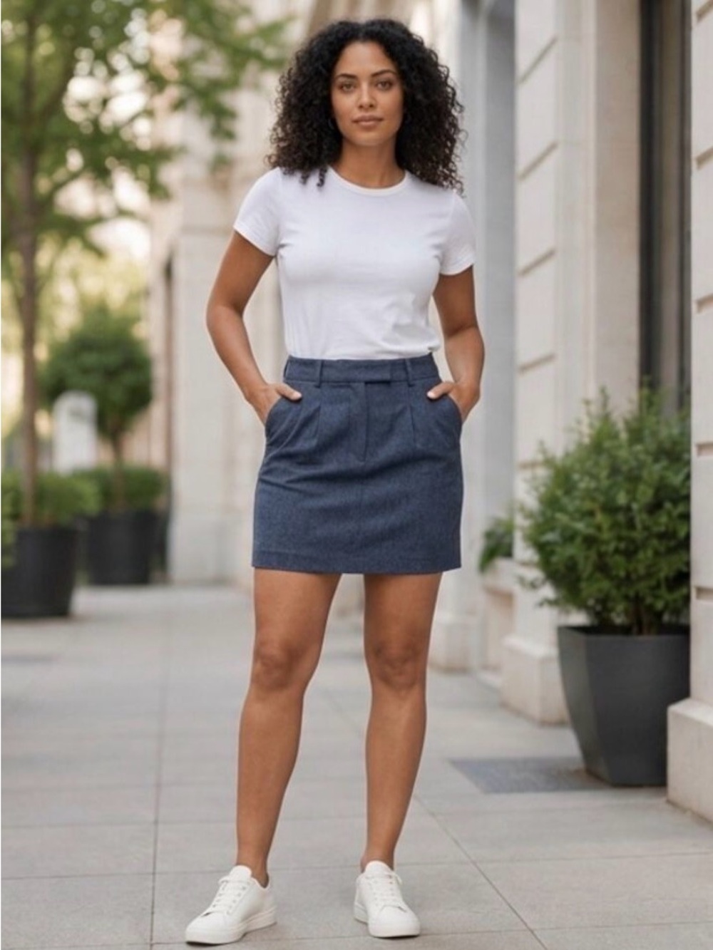 NWT GAP Denim-Look Pleated Mini Skirt